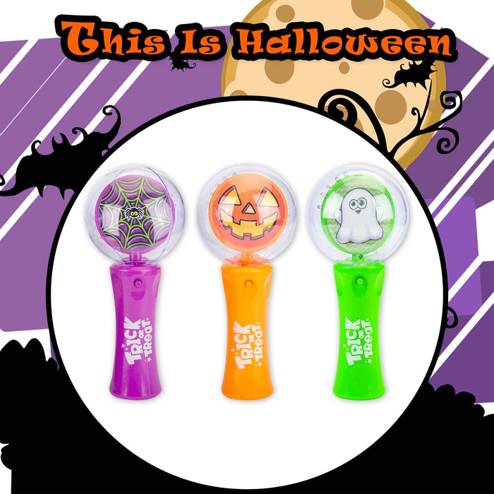 Halloween LED Ball Wands Spiders-Web-Pumpkin-Ghost | 3 Pack