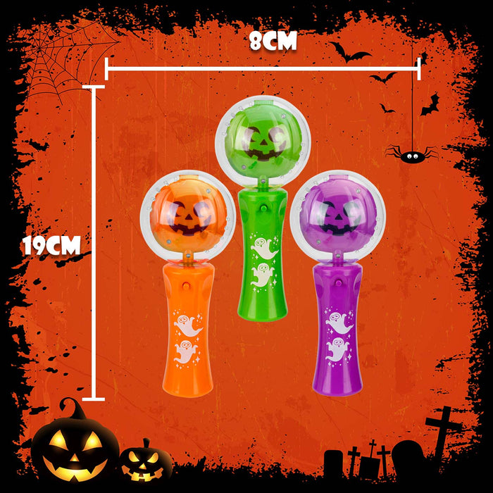 Halloween Pumpkin LED Ball Wands Orange-Purple-Green | 3 Pack