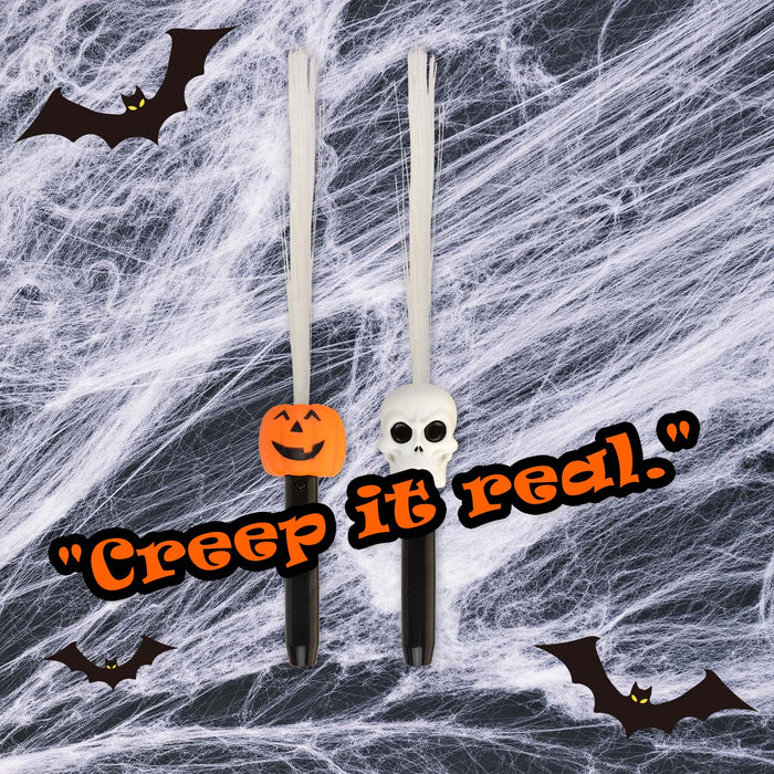 Halloween Fibre Optic Wand | Accessories | Skull-Pumpkin | 2 Pack