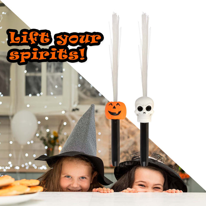 Halloween Fibre Optic Wand | Accessories | Skull-Pumpkin | 2 Pack