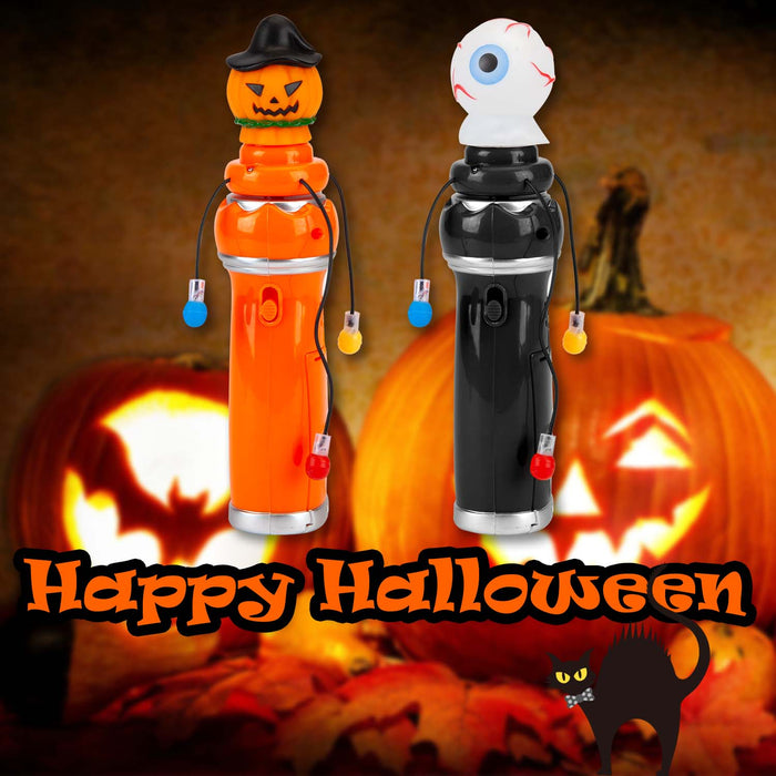 Halloween Spin Bulb LED Wands | Accessories | Pumpkin-Eyeball | 2 Pack