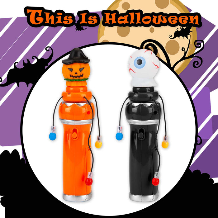 Halloween Spin Bulb LED Wands | Accessories | Pumpkin-Eyeball | 2 Pack
