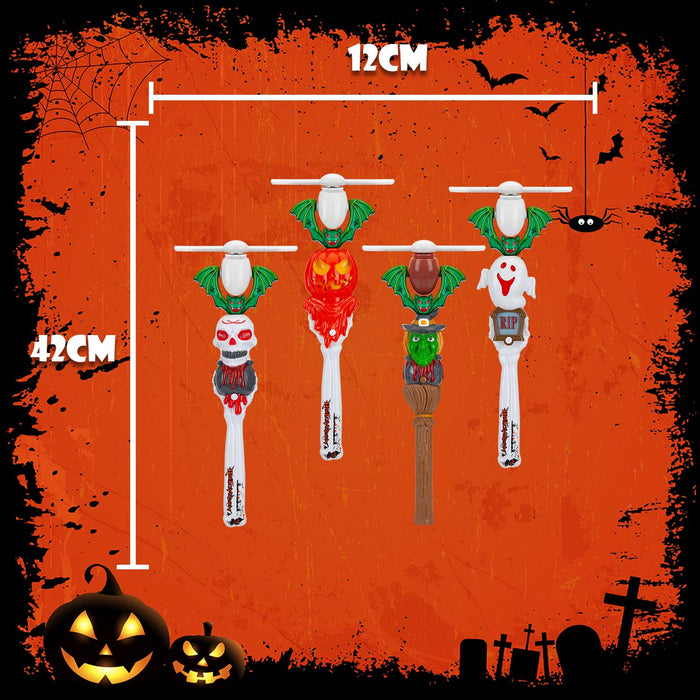 Halloween LED Windmill Pumpkin-Ghost-Skull-Witch | 4 Pack