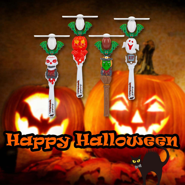 Halloween LED Windmill Pumpkin-Ghost-Skull-Witch | 4 Pack