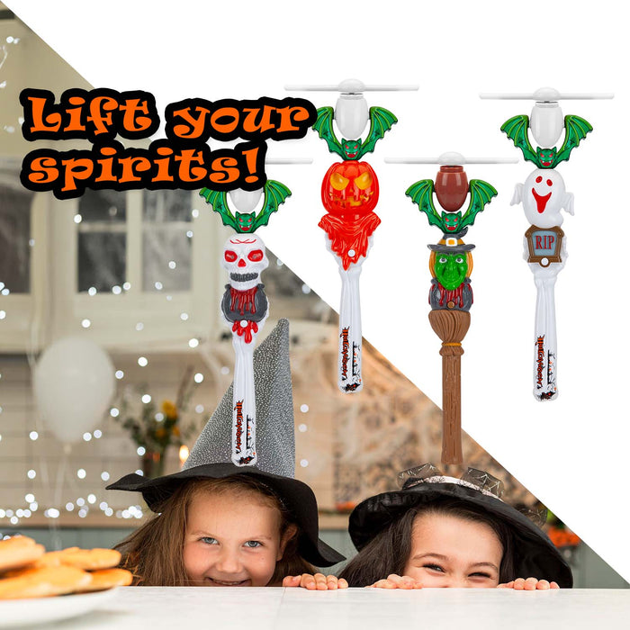 Halloween LED Windmill Pumpkin-Ghost-Skull-Witch | 4 Pack