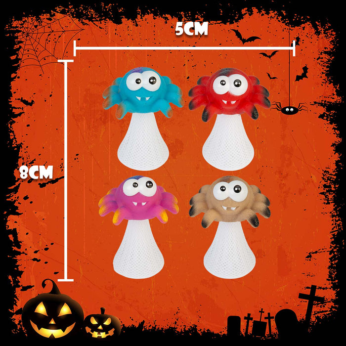 Halloween Pop Up Jumping Spider Pink Orange Blue Red | 4 Pack