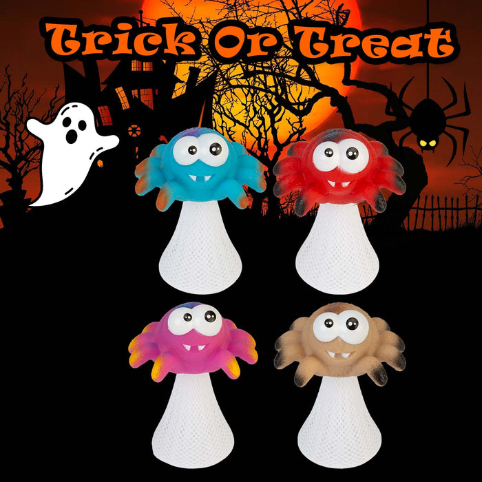Halloween Pop Up Jumping Spider Pink Orange Blue Red | 4 Pack