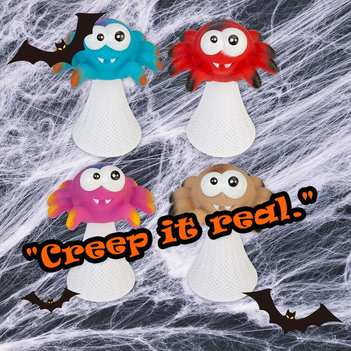 Halloween Pop Up Jumping Spider Pink Orange Blue Red | 4 Pack
