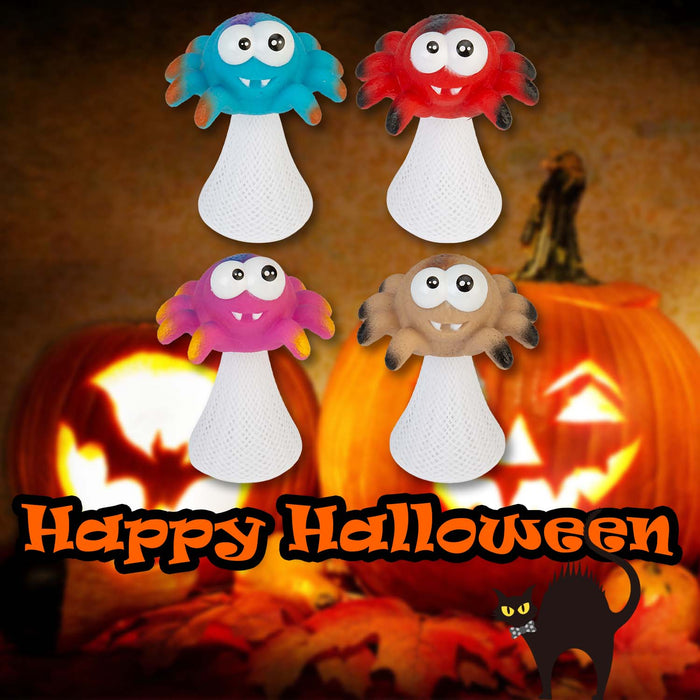 Halloween Pop Up Jumping Spider Pink Orange Blue Red | 4 Pack