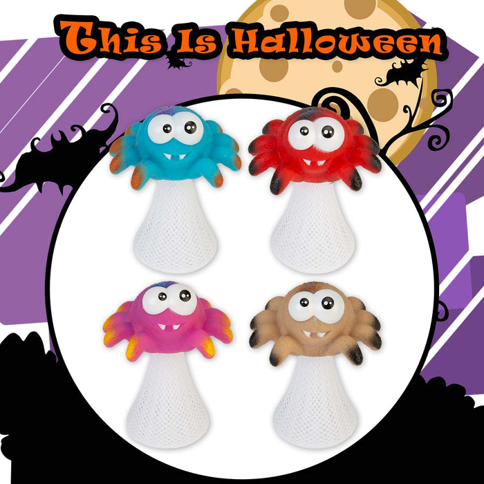 Halloween Pop Up Jumping Spider Pink Orange Blue Red | 4 Pack