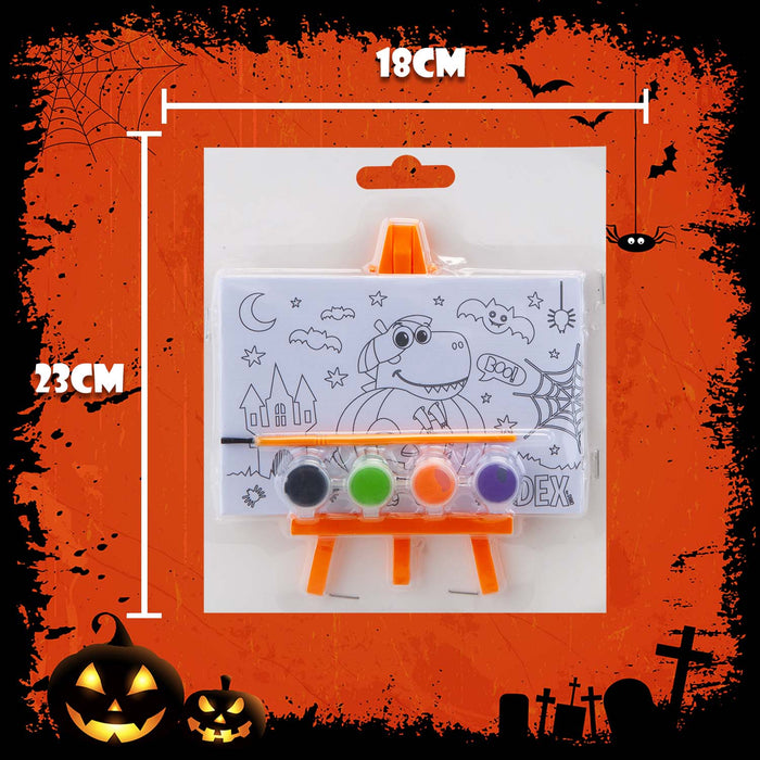 Halloween Printed Canvas With Paints Cat-Pumpkin-Bat | 3 Pack