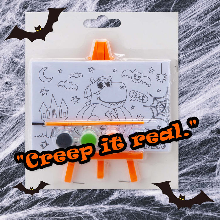 Halloween Printed Canvas With Paints Cat-Pumpkin-Bat | 3 Pack
