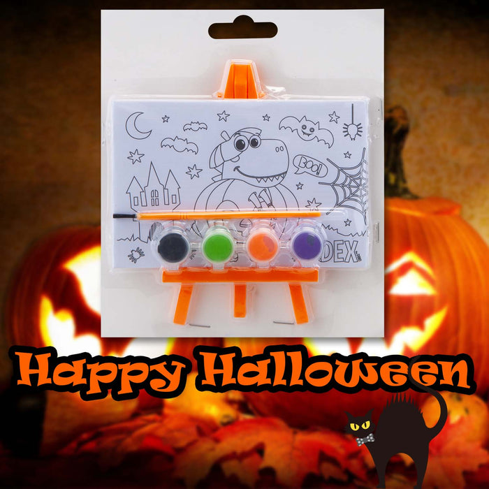 Halloween Printed Canvas With Paints Cat-Pumpkin-Bat | 3 Pack