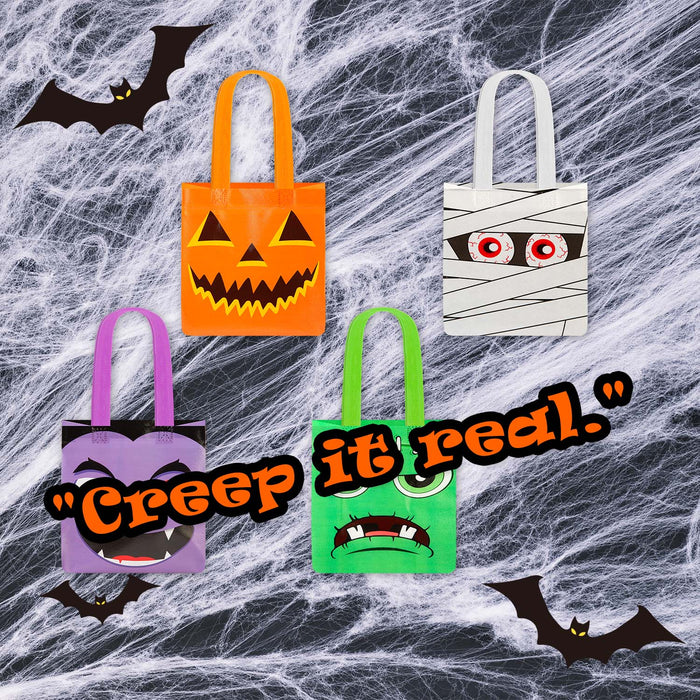 Halloween Trick Or Treat Bags Pumpkin-Mummy-Frankestein-Vampire