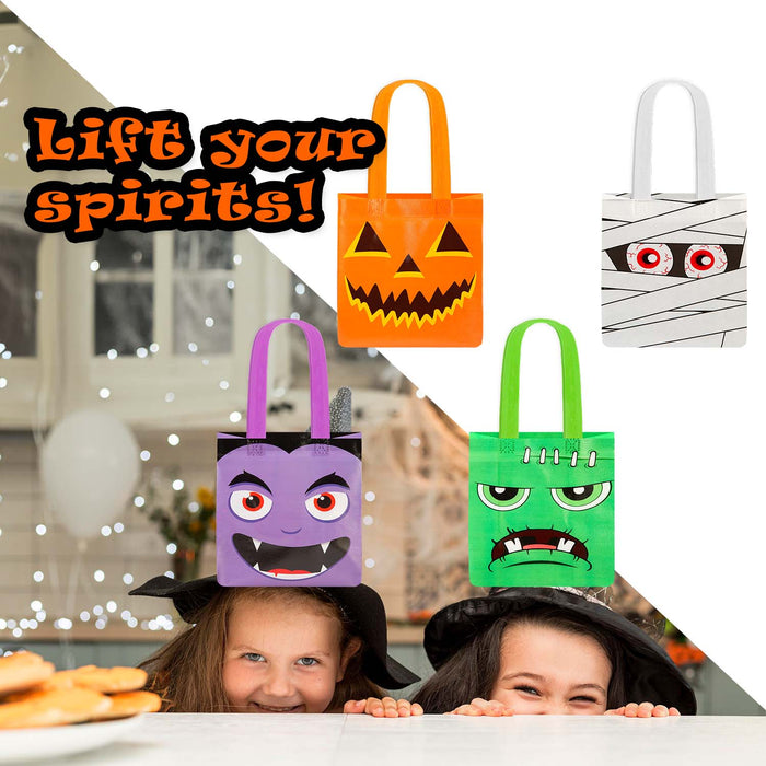 Halloween Trick Or Treat Bags Pumpkin-Mummy-Frankestein-Vampire