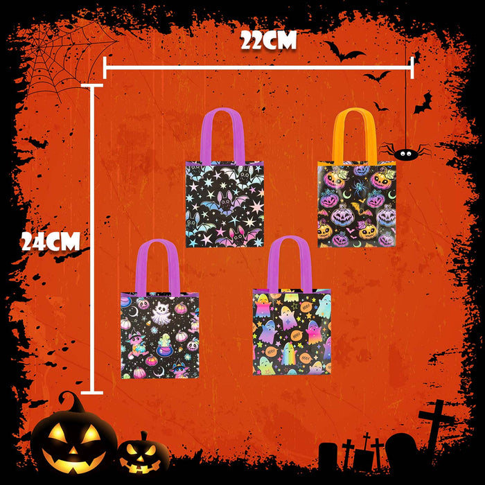 Halloween Trick Or Treat Bags Ghost-Pumpkin-Cat-Bat | 4 Pack