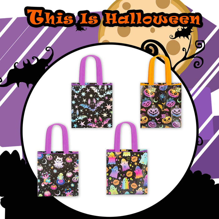 Halloween Trick Or Treat Bags Ghost-Pumpkin-Cat-Bat | 4 Pack