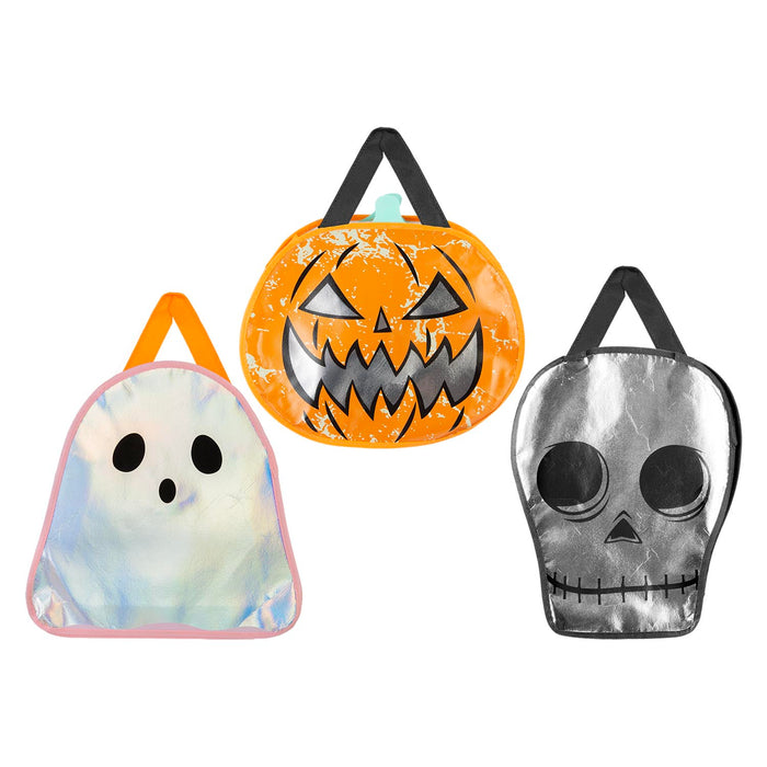 Halloween Trick Or Treat Bag Pumpkin-Skeleton-Ghost | 3 Pack