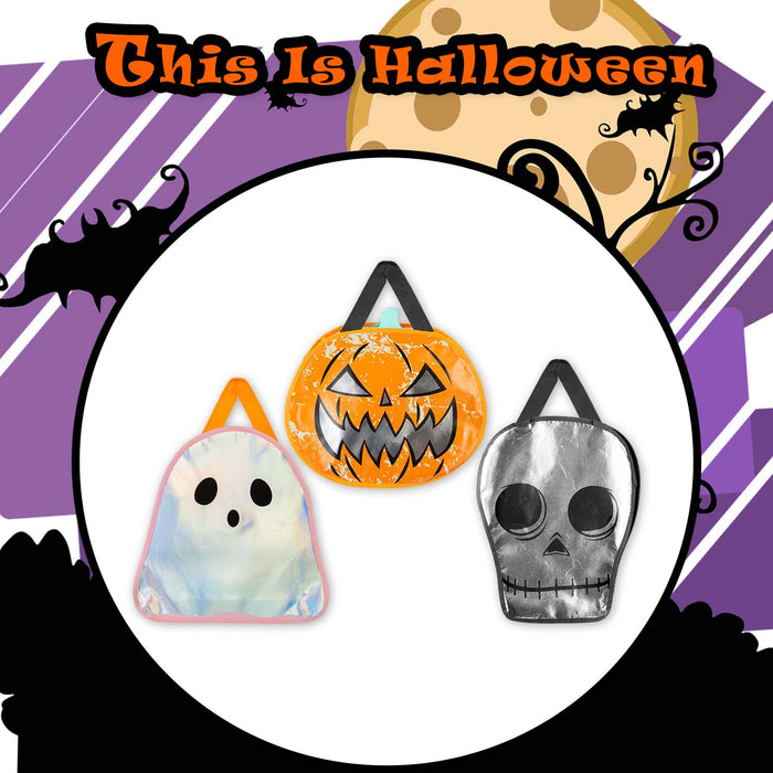 Halloween Trick Or Treat Bag Pumpkin-Skeleton-Ghost | 3 Pack