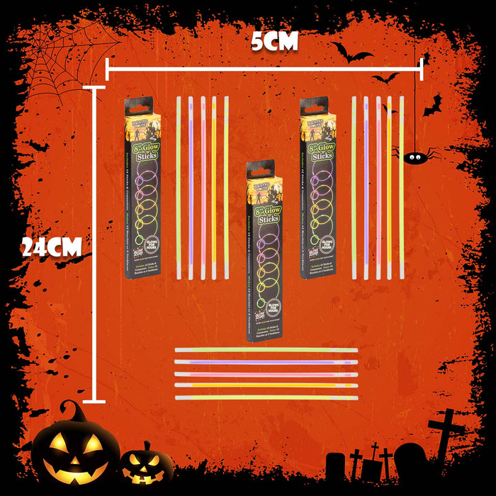 Halloween Glowsticks | 20cm | Party Accessories | 3 Packs of 15