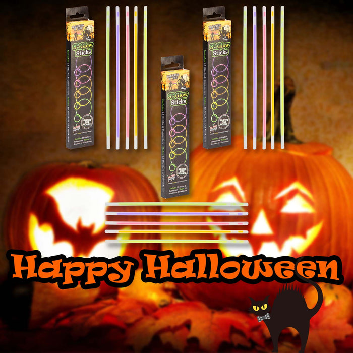 Halloween Glowsticks | 20cm | Party Accessories | 3 Packs of 15