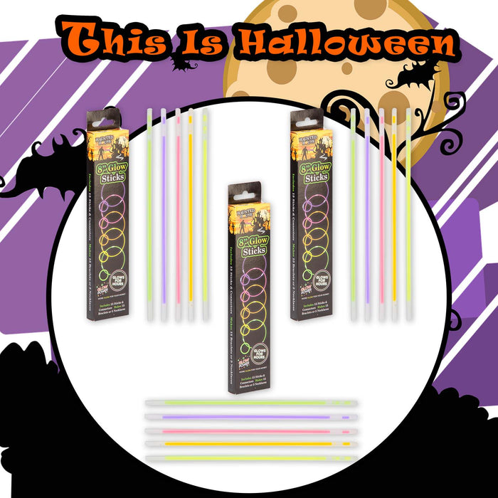 Halloween Glowsticks | 20cm | Party Accessories | 3 Packs of 15