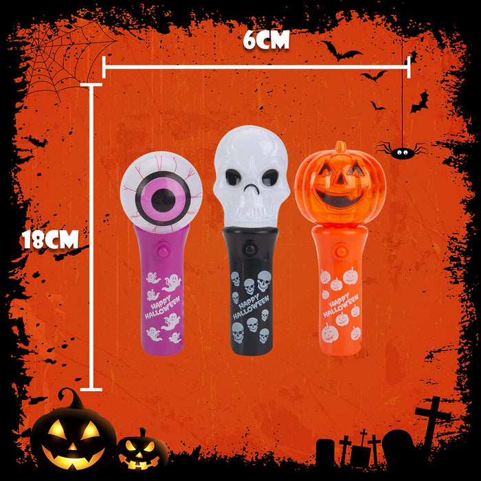 Halloween Light Up Wand | Party Accessories | Eyeball-Skull-Pumpkin