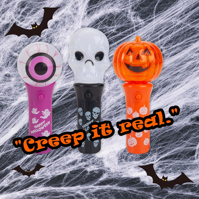 Halloween Light Up Wand | Party Accessories | Eyeball-Skull-Pumpkin