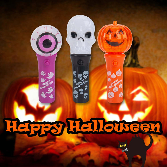 Halloween Light Up Wand | Party Accessories | Eyeball-Skull-Pumpkin