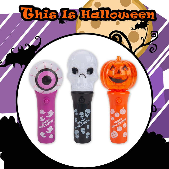 Halloween Light Up Wand | Party Accessories | Eyeball-Skull-Pumpkin