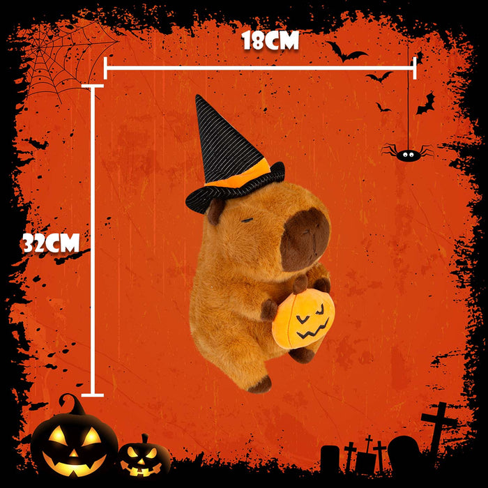 Halloween Capybara Soft Toy | 23cm | Plush Party Decoration | Pumpkin