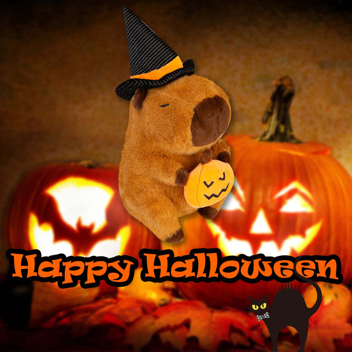 Halloween Capybara Soft Toy | 23cm | Plush Party Decoration | Pumpkin