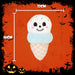 Halloween Ice Cream Soft Toy | 16cm | Plush Decoration | Ghost