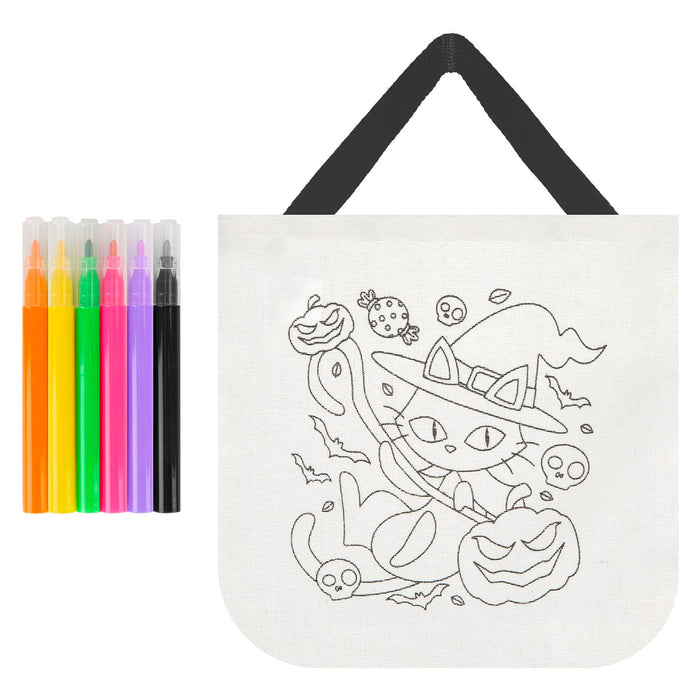 Halloween DIY Colour Me In Bag | Party Accessories | Cat Witch