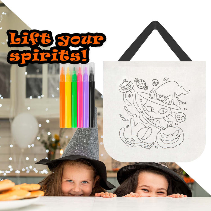 Halloween DIY Colour Me In Bag | Party Accessories | Cat Witch