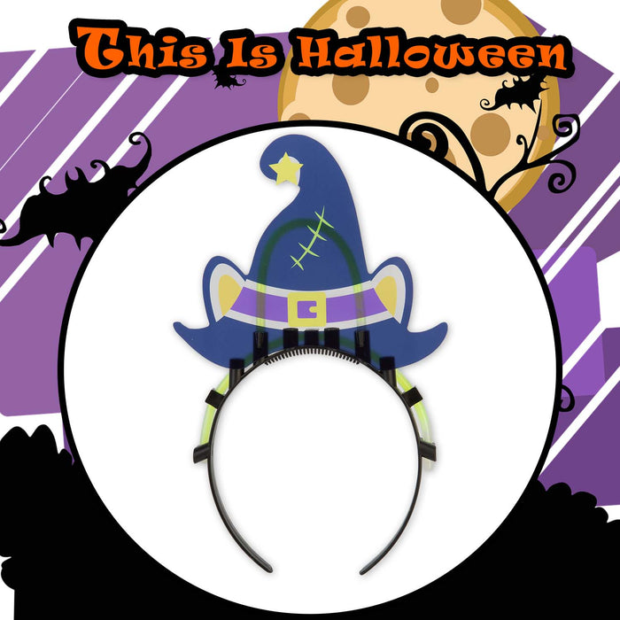 Halloween Glow Power Hat Headband | Party Accessories | Blue with Ear