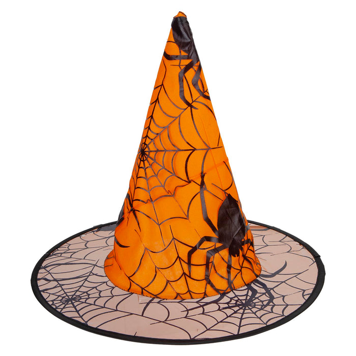 Halloween Spiders Web Witches Hat | Party Accessories | Orange
