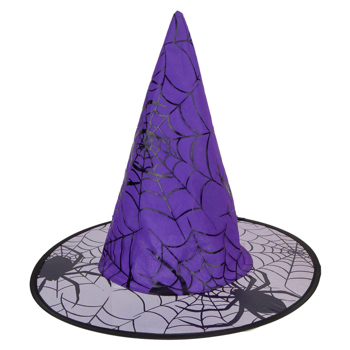 Halloween Spiders Web Witches Hat | Party Accessories | Purple