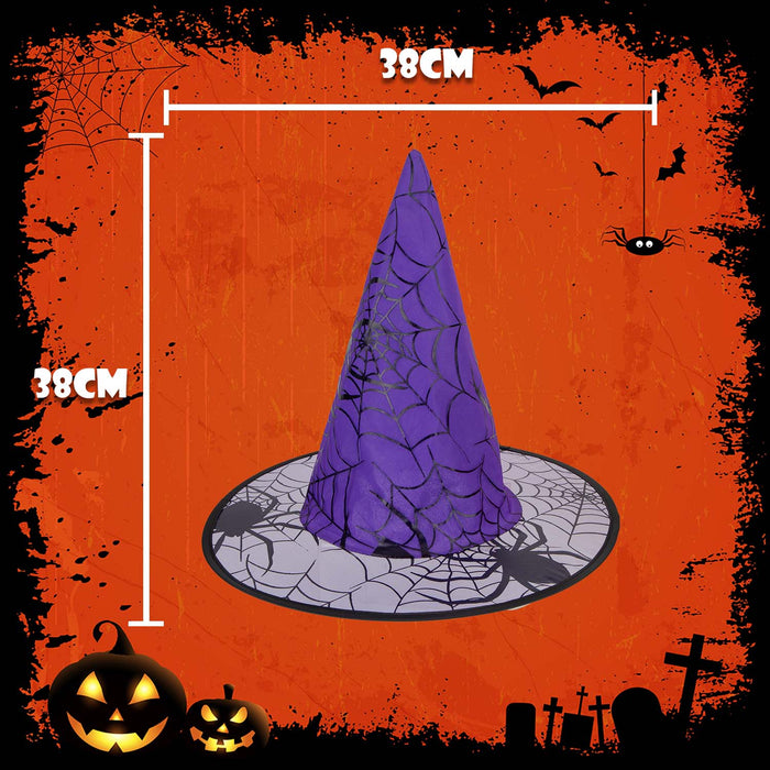 Halloween Spiders Web Witches Hat | Party Accessories | Purple