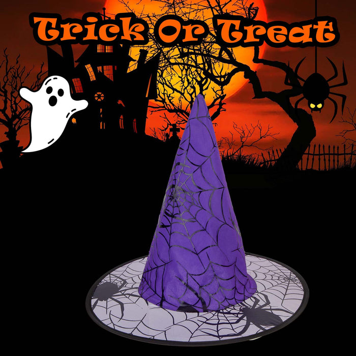 Halloween Spiders Web Witches Hat | Party Accessories | Purple