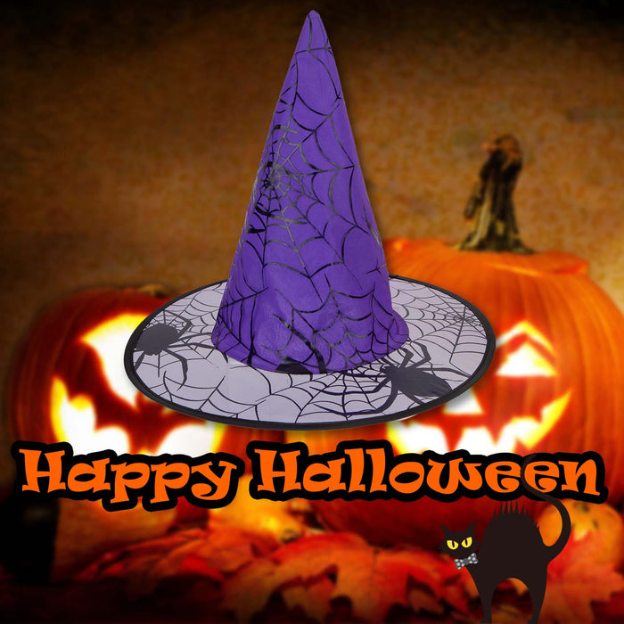 Halloween Spiders Web Witches Hat | Party Accessories | Purple