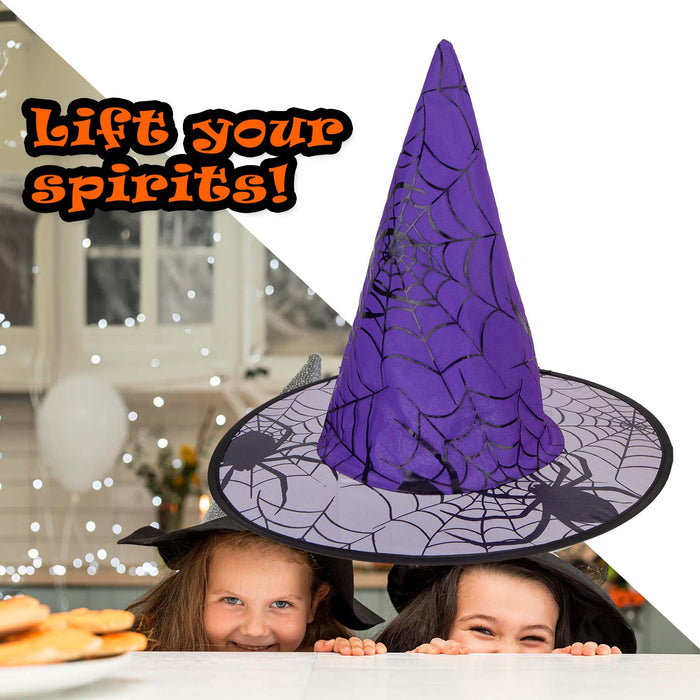 Halloween Spiders Web Witches Hat | Party Accessories | Purple