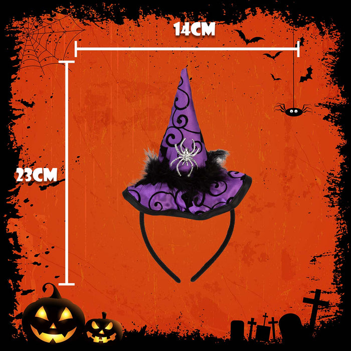 Halloween Witches Hat Headband | Party Accessories Decoration | Purple