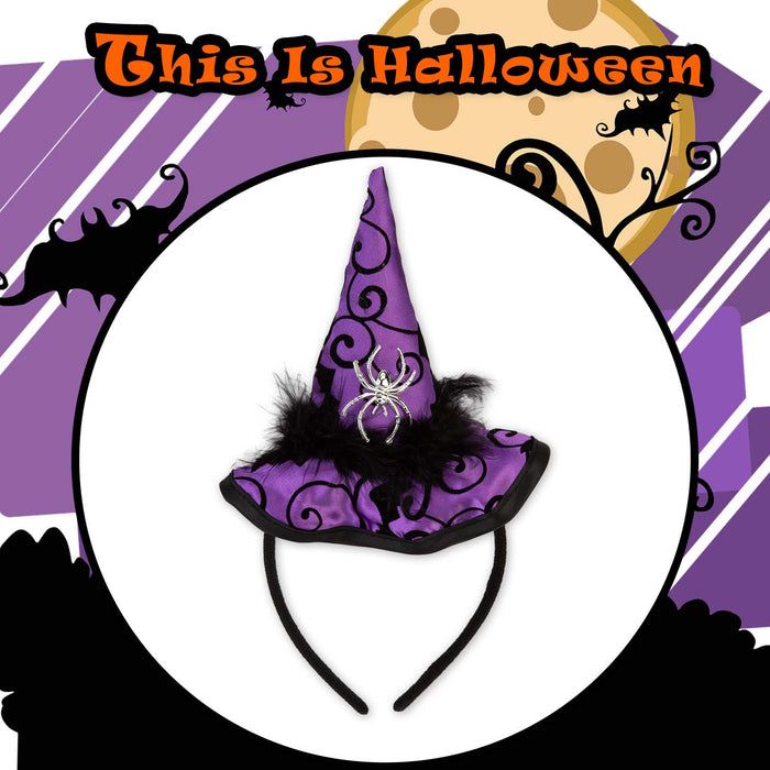 Halloween Witches Hat Headband | Party Accessories Decoration | Purple