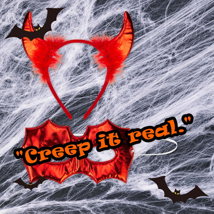 Halloween Mask & Headband Set | Party Accessories Decoration | Devil
