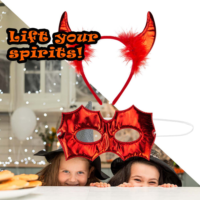 Halloween Mask & Headband Set | Party Accessories Decoration | Devil