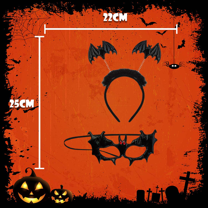 Halloween Mask & Headband Set | Party Accessories Decoration | Bat