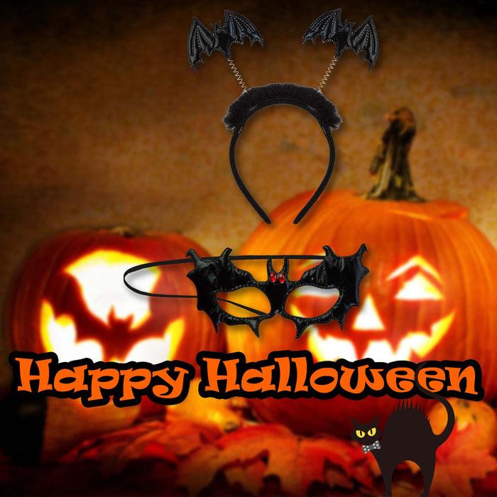 Halloween Mask & Headband Set | Party Accessories Decoration | Bat