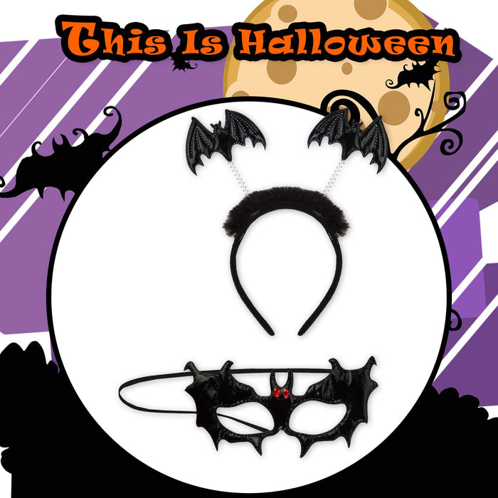 Halloween Mask & Headband Set | Party Accessories Decoration | Bat