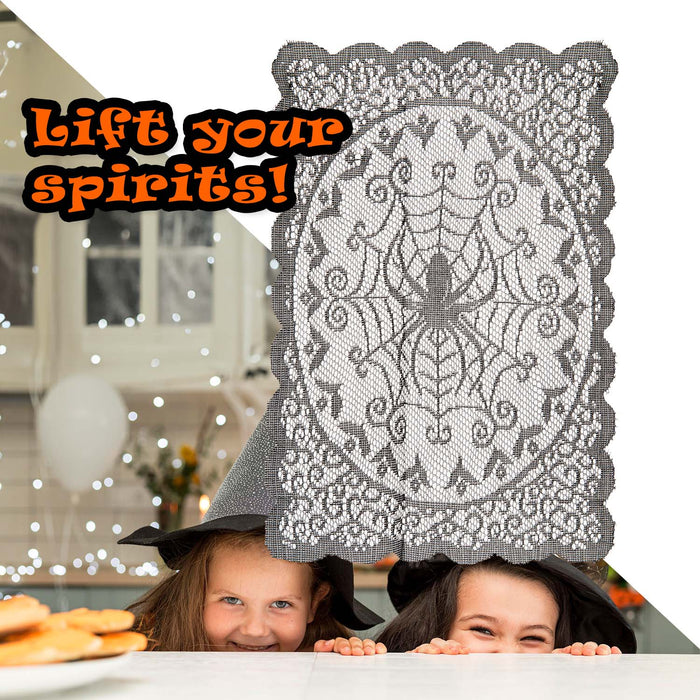 Halloween Black Lace Place Mat | Party Accessories Decoration | Spider